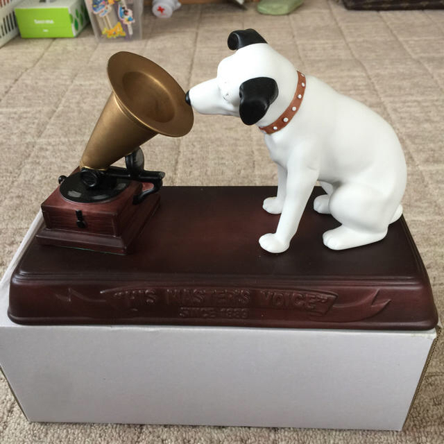 ふ*︎様 美品！ ニッパー犬と蓄音機の3点セット陶器製 ☆Victor