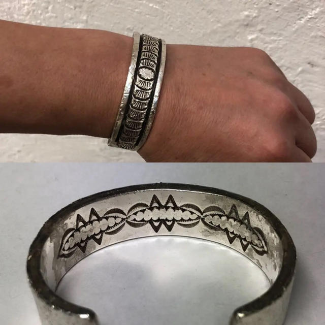ナバホ族 《ダーリン・ビル 作》シルバー バングル ナバホ族 バングル