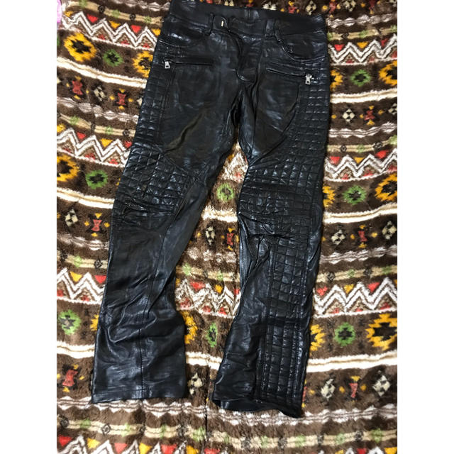 BALMAIN - BALMAIN PARIS バイカーレザーパンツの通販 by ng