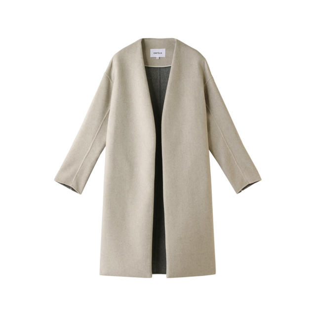 ENFOLD - エンフォルド ENFOLD ウール リバー ノーカラー コートの通販
