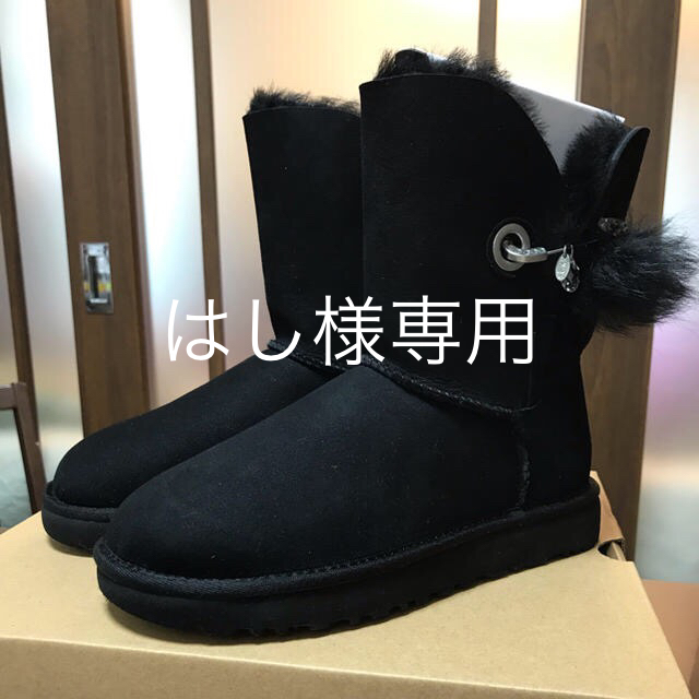 UGG - アグ UGG スワロフスキーピン付きムートンブーツ 黒 6サイズ