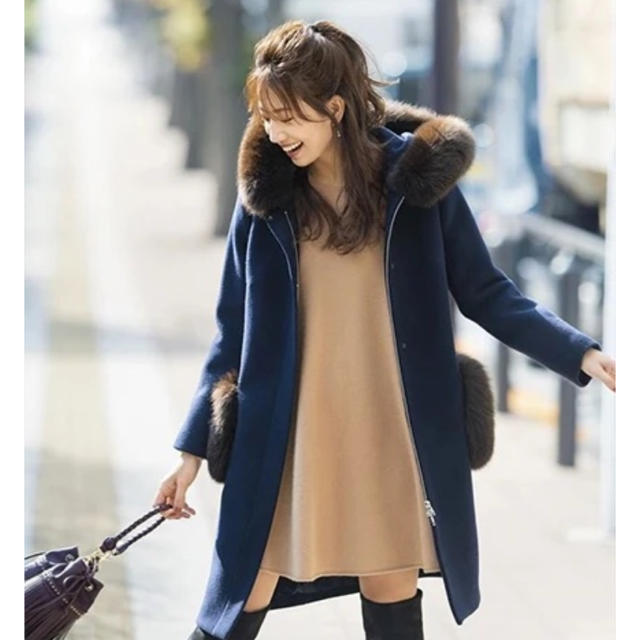 最終値下げMystrada マイストラーダ フード付ポケットファーコート