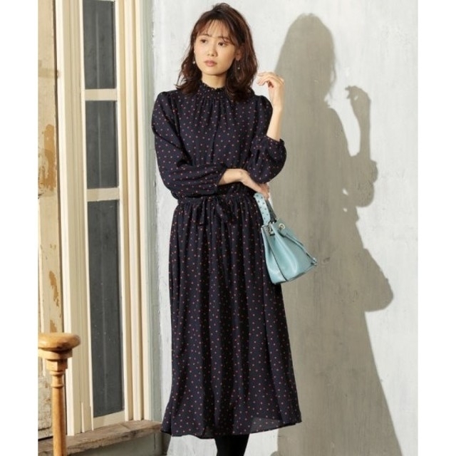 ANAYI - □ANVYl□今季 大人気ドットプリントシャーリングワンピの通販