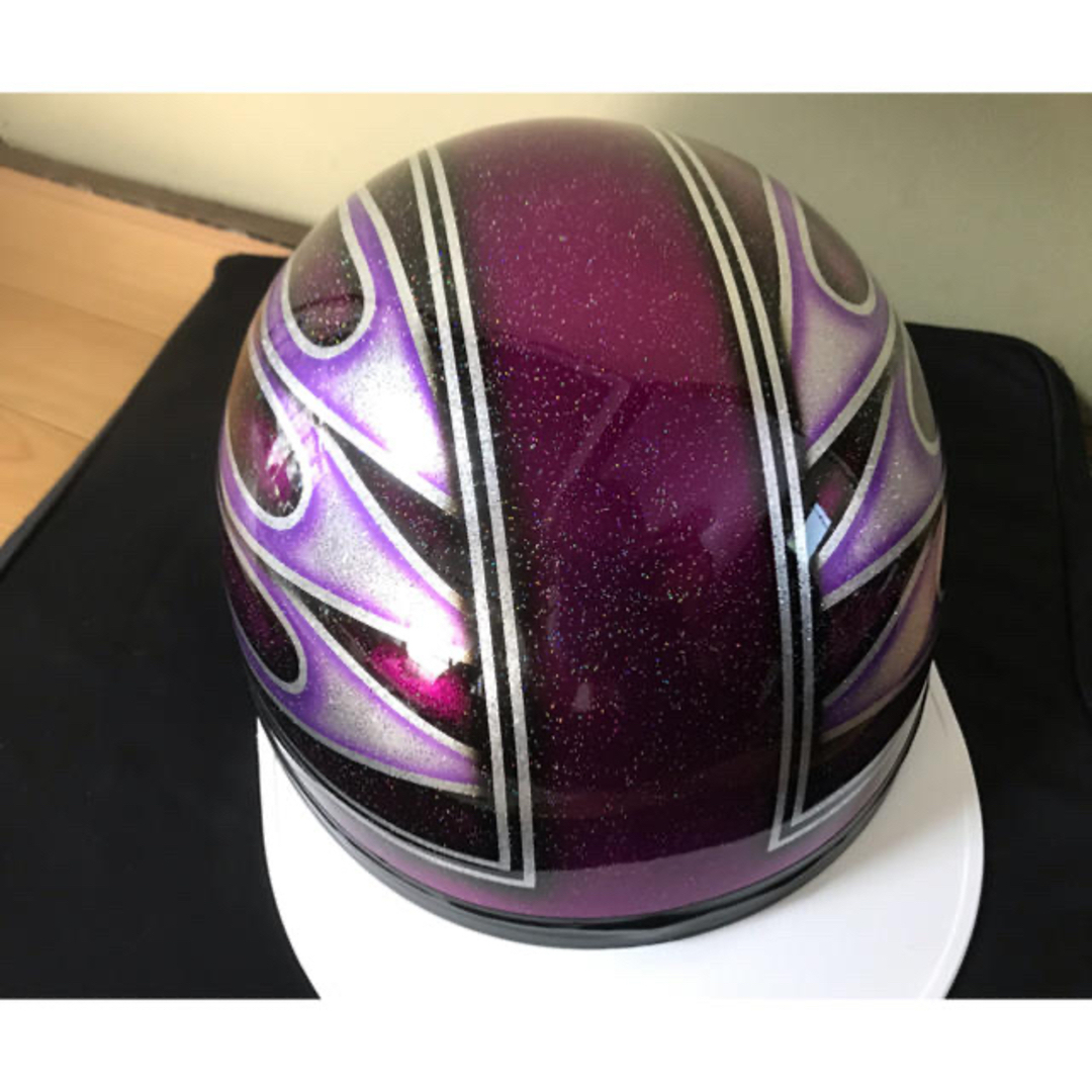 7色ラメ ファイヤーパターン コルク半 ヘルメット の通販 by paint｜ラクマ