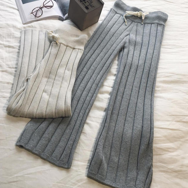 最終値下げ♡Juemi リブ ニット パンツの通販 by 8st.｜ラクマ