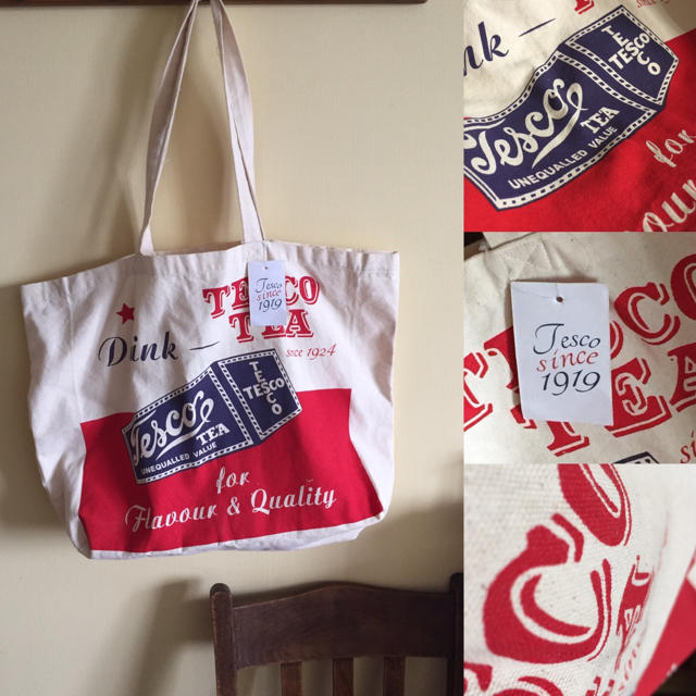 イギリス Tesco テスコ エコバッグ ○Tesco Tea ○ 綿の通販 by