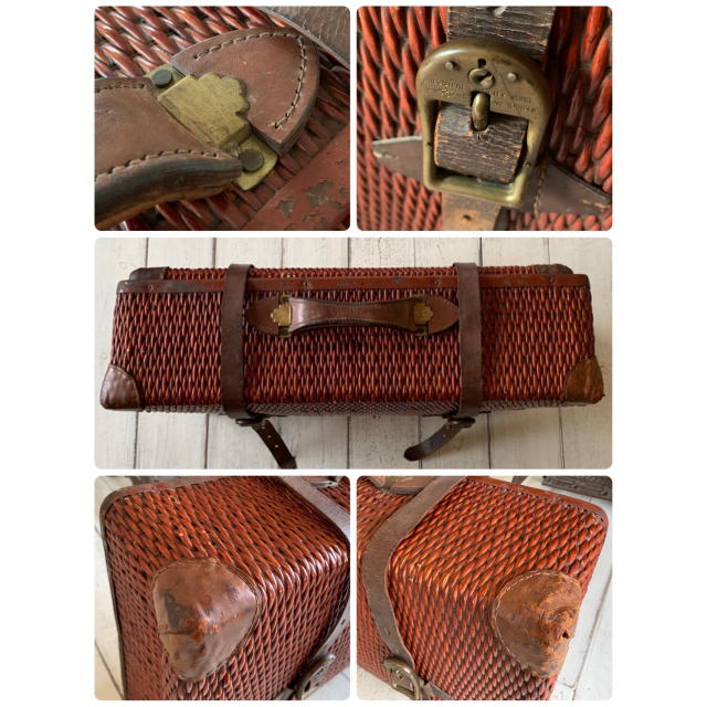 アンティーク 古い竹編みの行李トランク 古道具 大正浪漫 竹かご