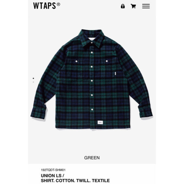 19aw WTAPS UNION LS SHIRT チェックシャツ 2 M 19aw WTAPS UNION LS