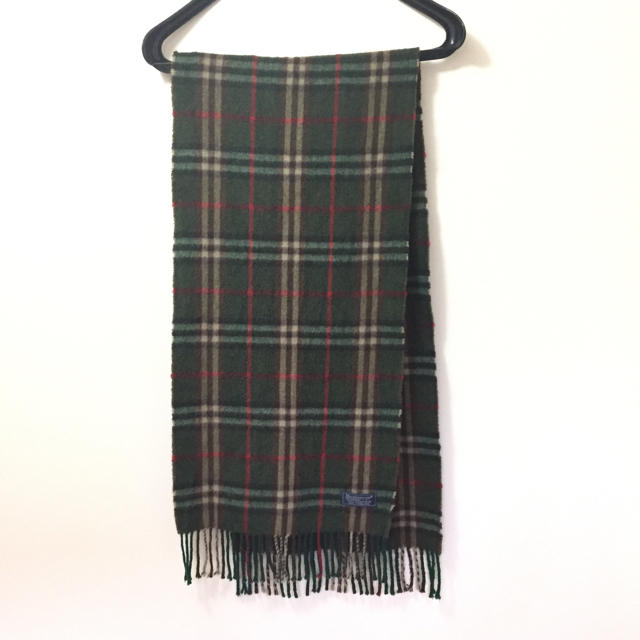 BURBERRY - バーバリー マフラー カシミヤ 100% オシャレなチェック 緑
