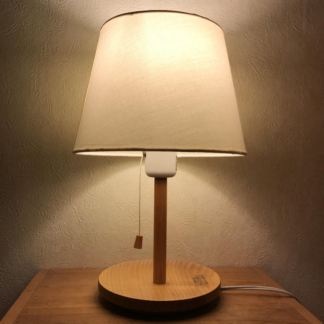 MUJI (無印良品) - 無印良品 LED布シェードスタンドライト タモ材 ①の