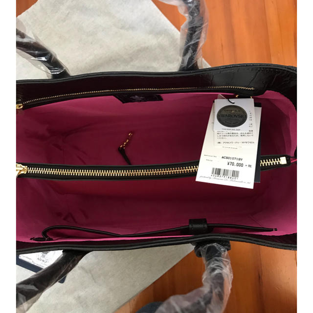 A.D.M.J. - 【新品・未使用】ADMJ スワロフスキー クロコ型押しトート