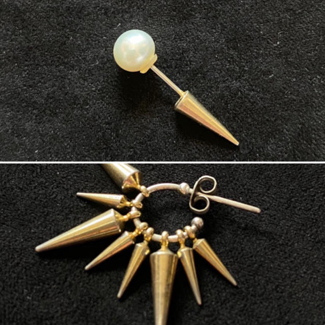 e.m. - J様専用 e.m.ピアス2個(パール×スタッズピアス、スタッズフープ