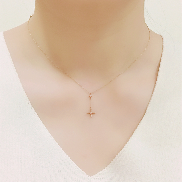 jupiter GOLD LABEL - 梨花♡jupiter ダイヤクロスネックレス K10の