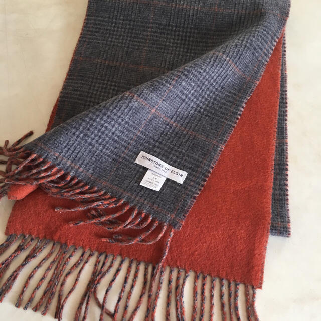 Johnstons - カシミアダブルフェイスマフラー オレンジの通販 by