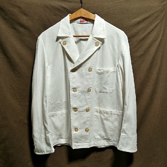 ビンテージ フランス シェフジャケット ROBUR コックジャケットの通販