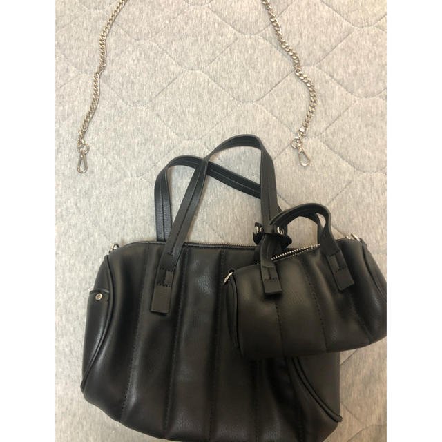 ZARA - 新品 ZARA フェイクレザー ボストンバッグ マイクロミニ