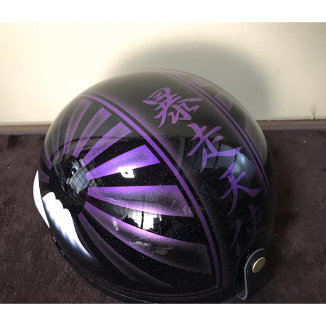7色ラメ 紫黒 富士日章 コルク半 ヘルメット の通販 by paint｜ラクマ