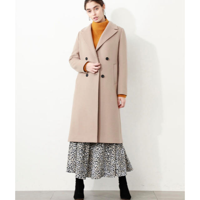 STUDIOUS - STUDIOUS ダブルブレスト チェスターコート ベージュ 1の