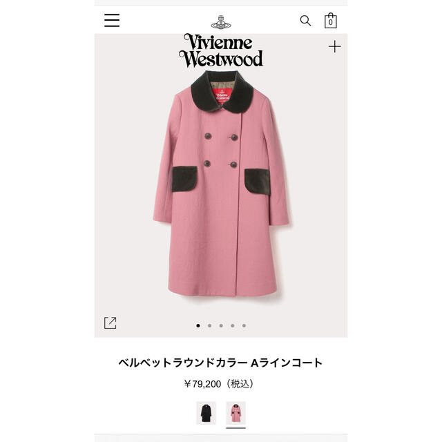 Vivienne Westwood - vivienne ピンクコート ベルベット ラウンド