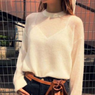 Ameri VINTAGE - Ameri Vintage 田中みな実着用 白ニットの通販 by