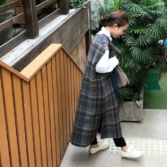 yori ウールチェックジレの通販 by みみ's shop｜ラクマ