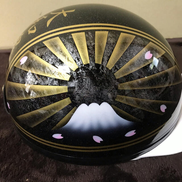 7色ラメ 富士日章 コルク半 ヘルメット 黒金の通販 by paint｜ラクマ