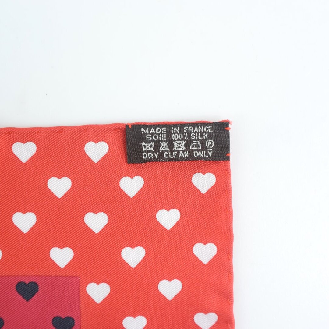 HERMES - 【HERMES】エルメス カレ42 ハート シルク 赤 レディース