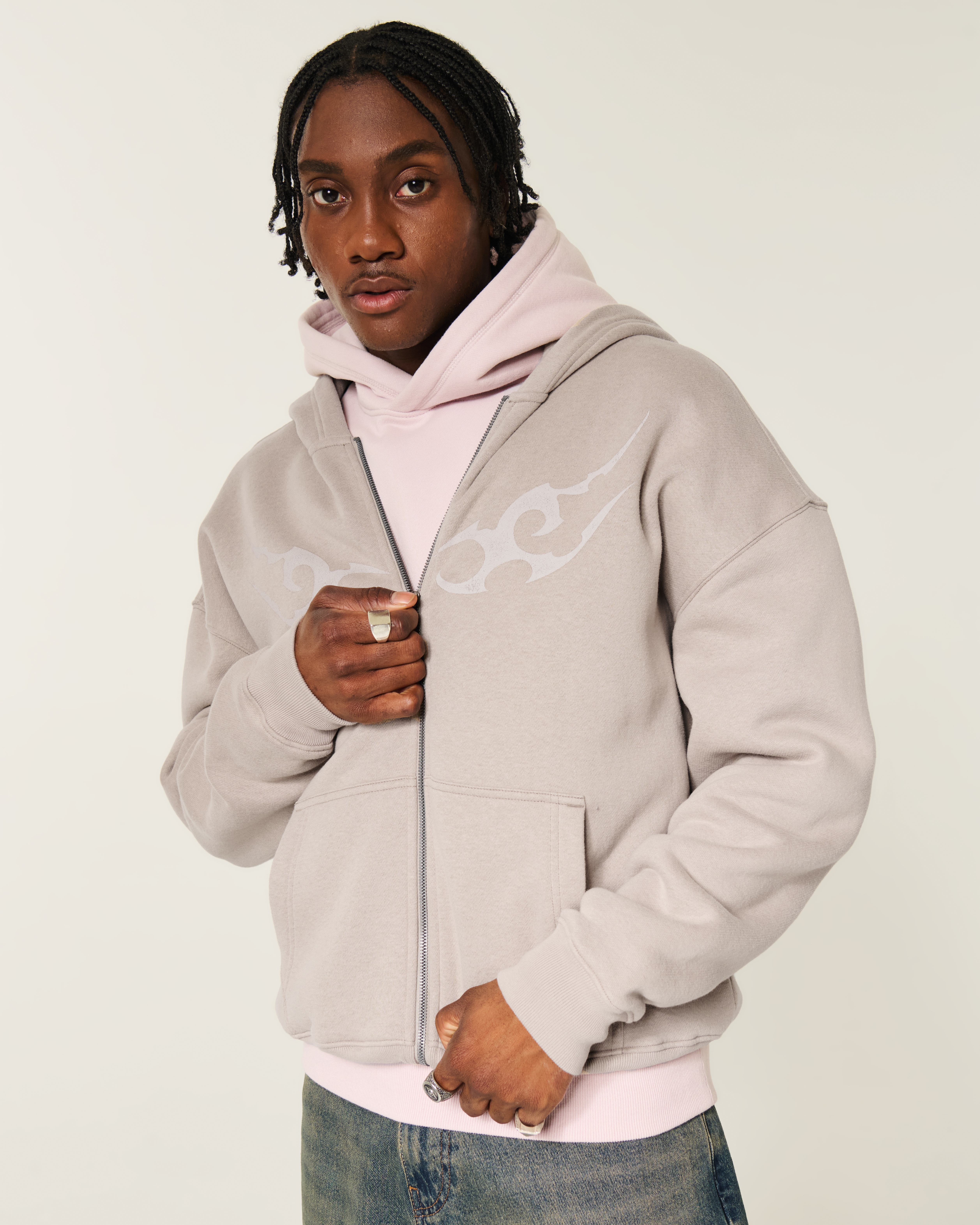 Hollister Star Graphic Zip-Up Hoodie | Arden Fair