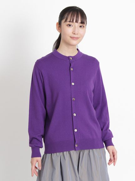 マーセライズドウールコットンニットカーディガン（カーディガン