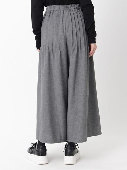 リサイクルポリエステルトロストレッチピンタックワイドパンツ（ワイド