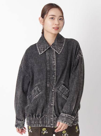 ドレープデニム ボンバージャケット（デニムジャケット・Gジャン