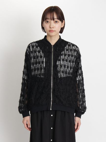 チュールフリンジフリルジップアップブルゾン（ブルゾン）｜H.A.K