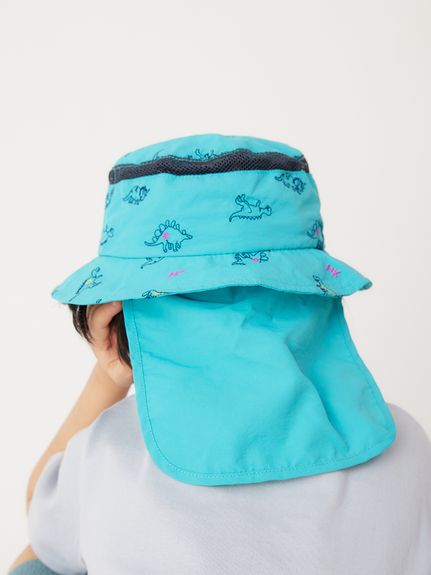 チェリー刺繍／恐竜刺繍日よけ付きハット（ハット）｜hakka kids