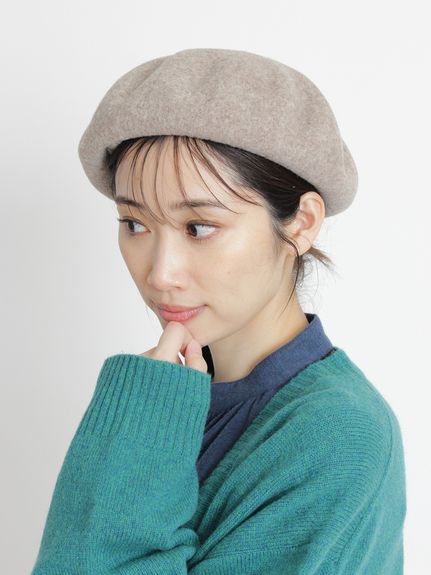 フラワーワンポイント刺繍バスクリブベレー帽（ベレー帽）｜SUPER