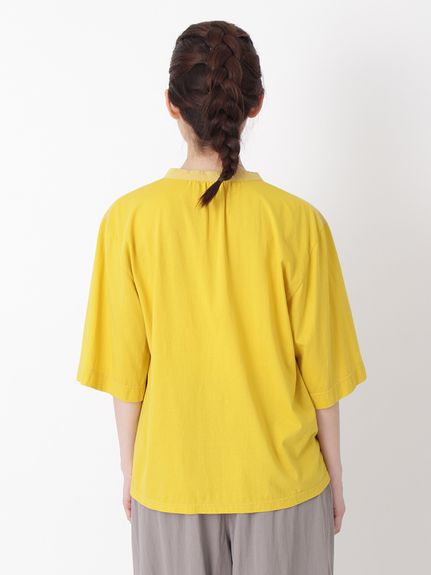 コットンローン+シルケット天竺バードツリー刺繍ブラウス（ブラウス