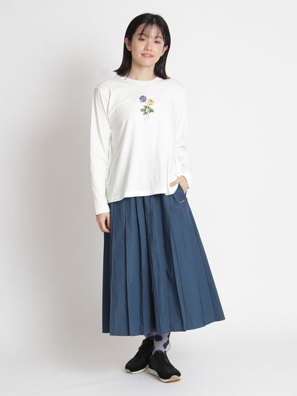 30/-天竺 花のワルツ刺繍ロングスリーブカットソー（Tシャツ）｜SUPER