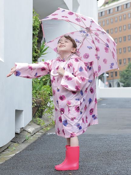 スミレプリントレインコート（レインコート）｜Ribbon hakka kids