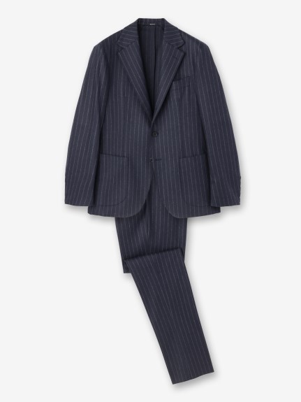 カシミヤブレンド フランネルストライプスーツ（スーツ）｜STRASBURGO