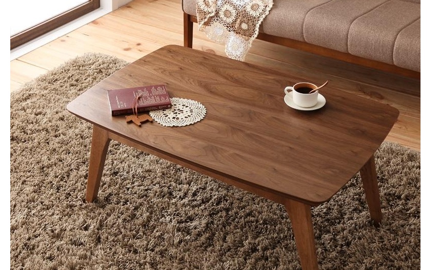 天然木ウォールナット北欧デザインこたつテーブル 【Lumikki(ルミッキ