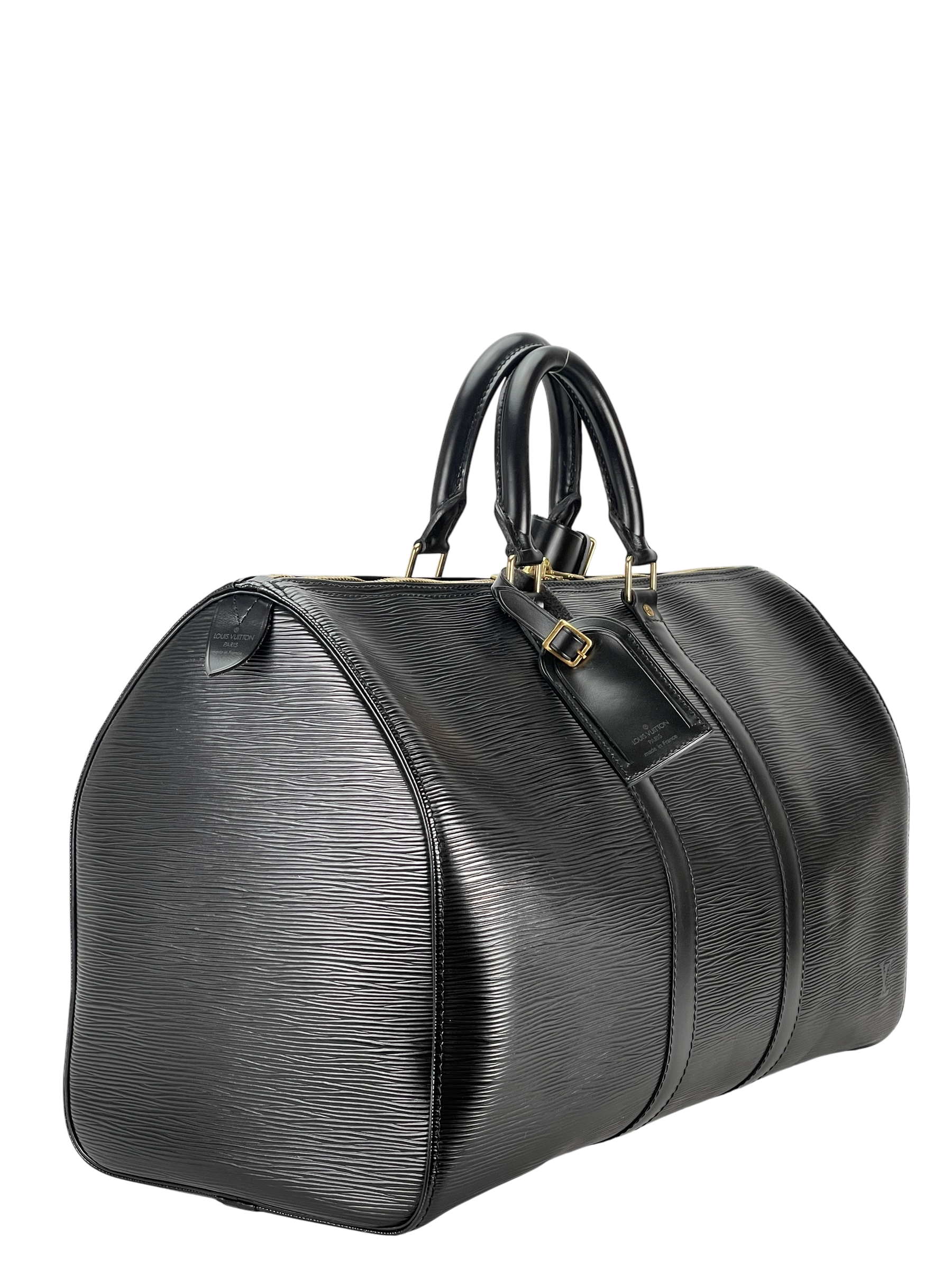 LOUIS VUITTON - Keepall 45 Boston Epi Canvas Black Handbag