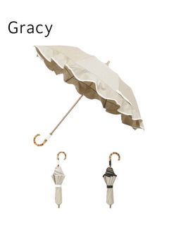 晴雨兼用折りたたみ日傘】グレイシー (Gracy) Natural frill 遮光99
