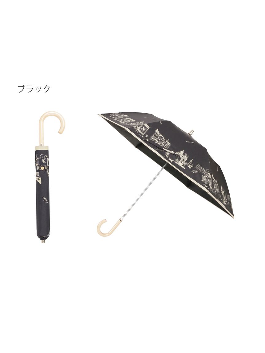 晴雨兼用折りたたみ日傘】ダックス（DAKS）街並み 遮光99.99％ UV99