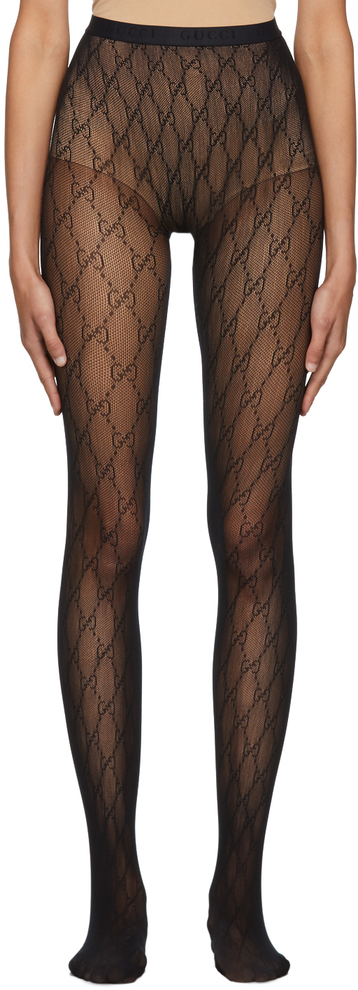 Gucci: Black GG Tights | SSENSE