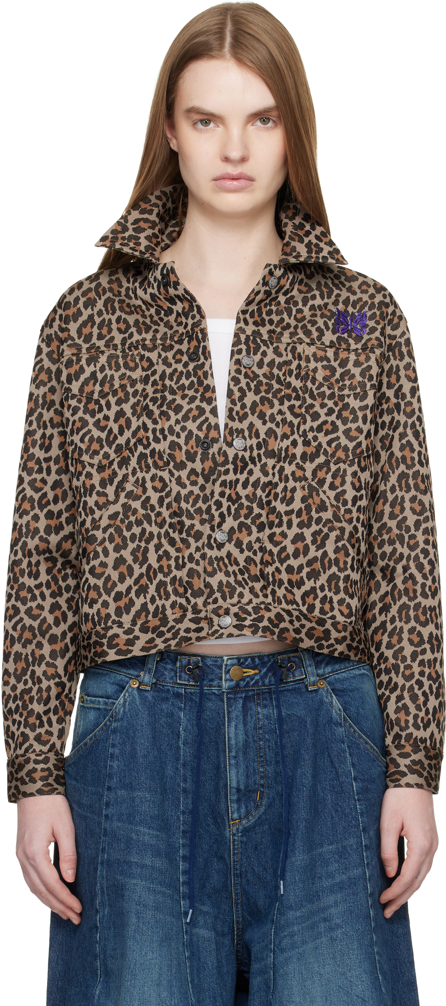 Brown Penny Jean Jacket by NEEDLES on Sale