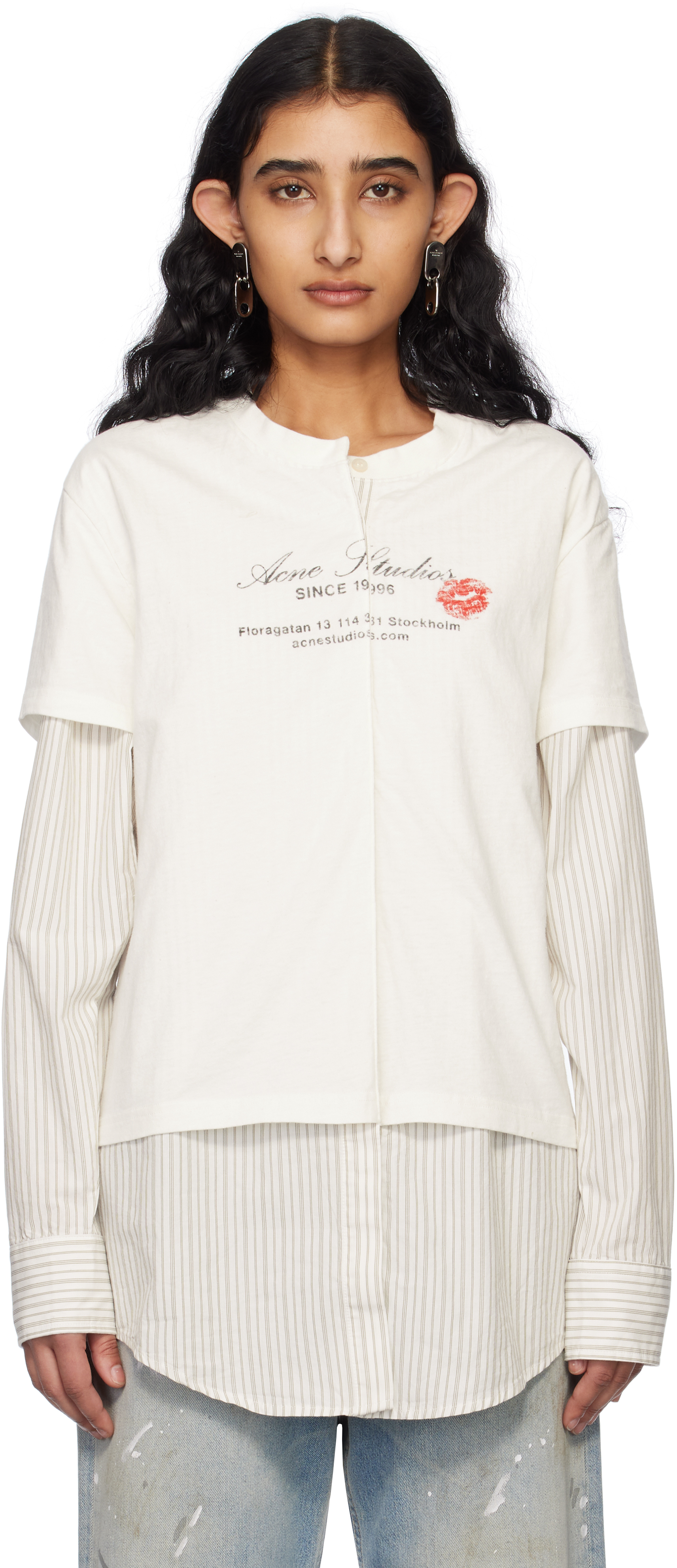 Off-White Layered T-shirt by Acne Studios on Sale