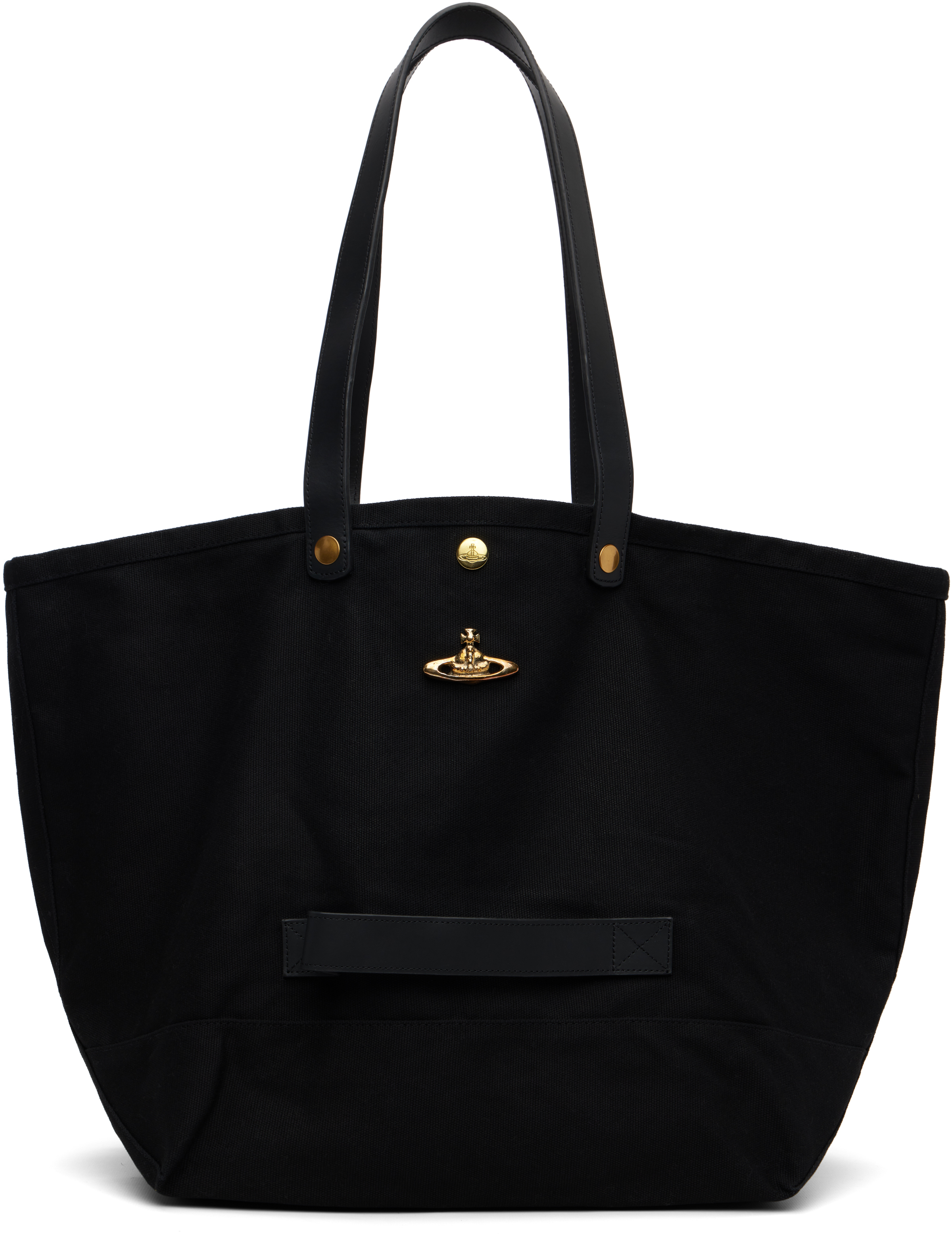 Black Utility Shopper Tote by Vivienne Westwood on Sale