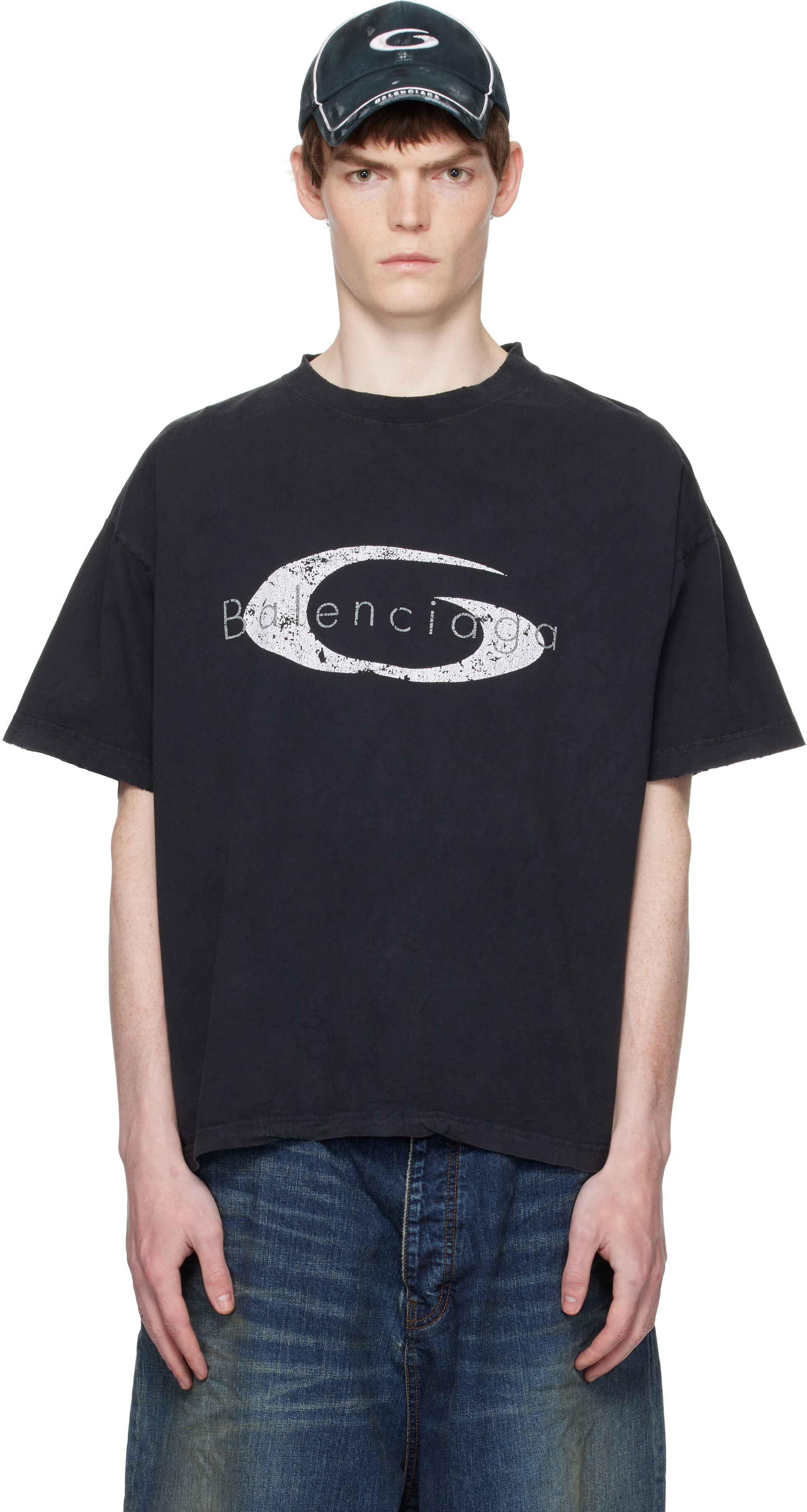 Balenciaga: ブラック ボクシー Tシャツ | SSENSE 日本