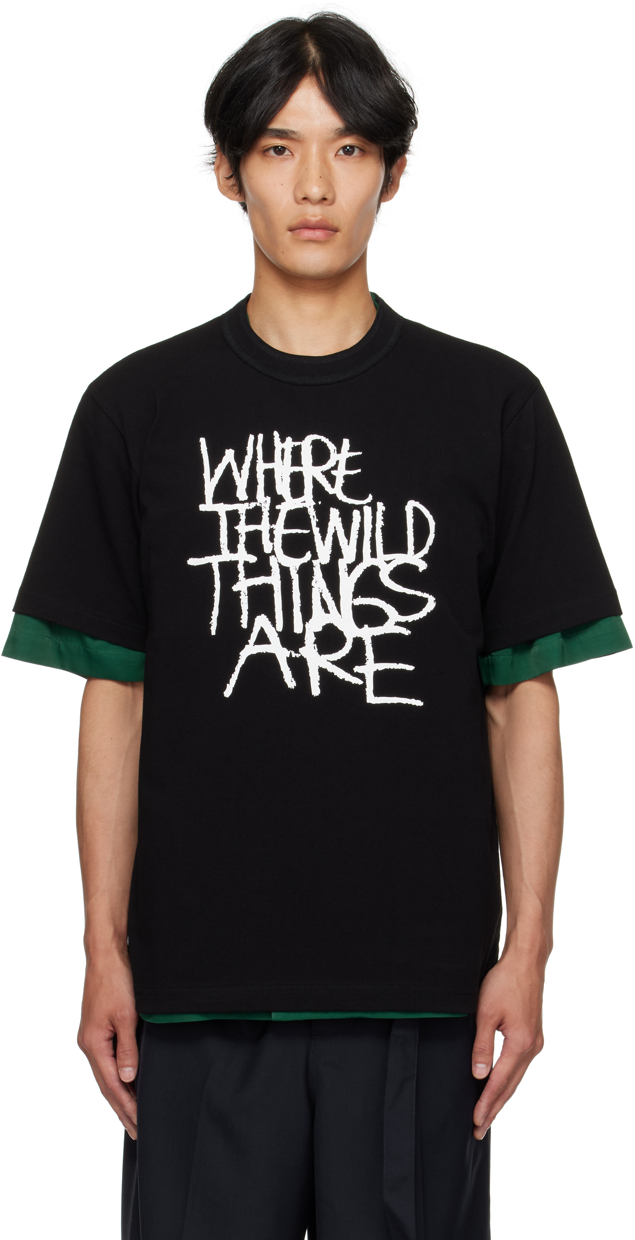sacaiのブラック 'Where The Wild Things Are' Tシャツがセール中