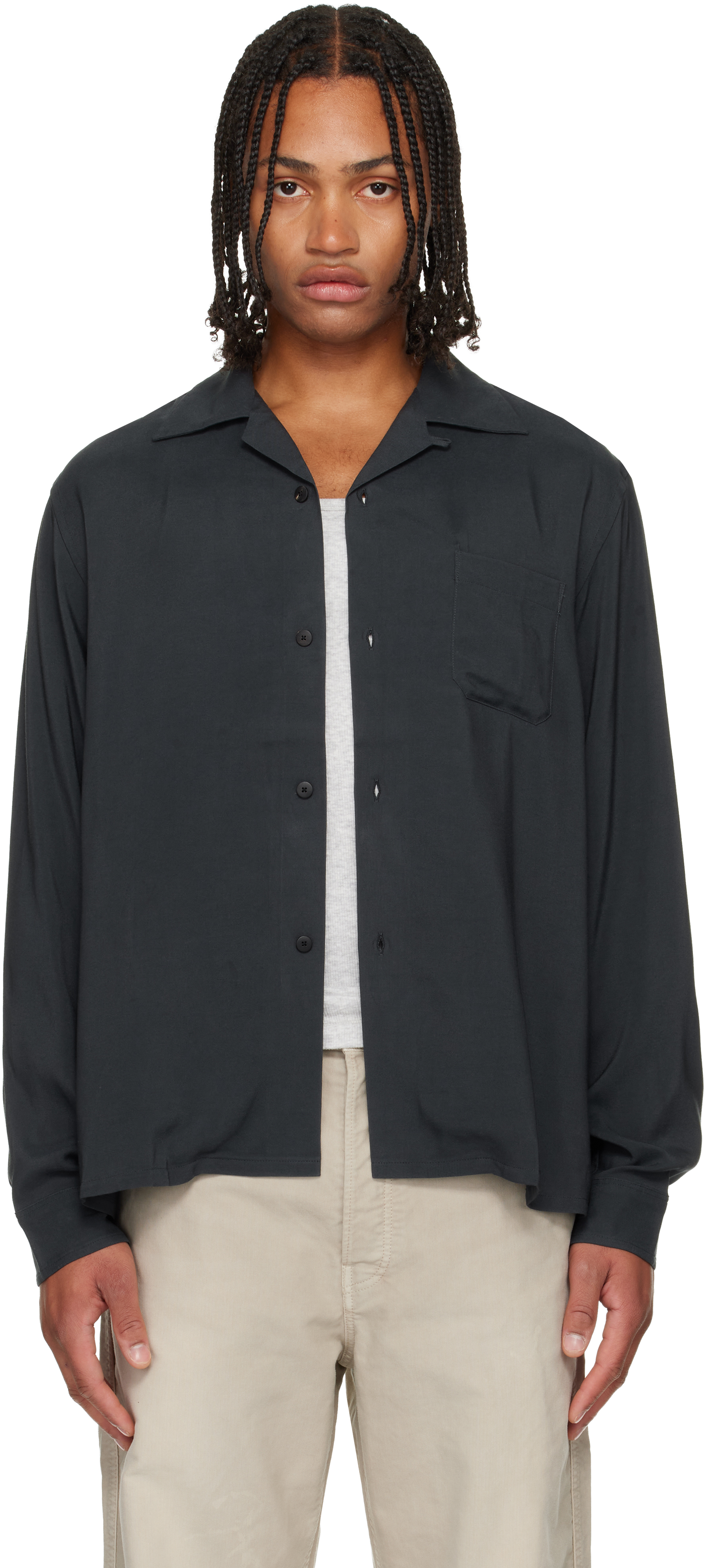 visvim: Black Keesey Long Sleeve Shirt | SSENSE