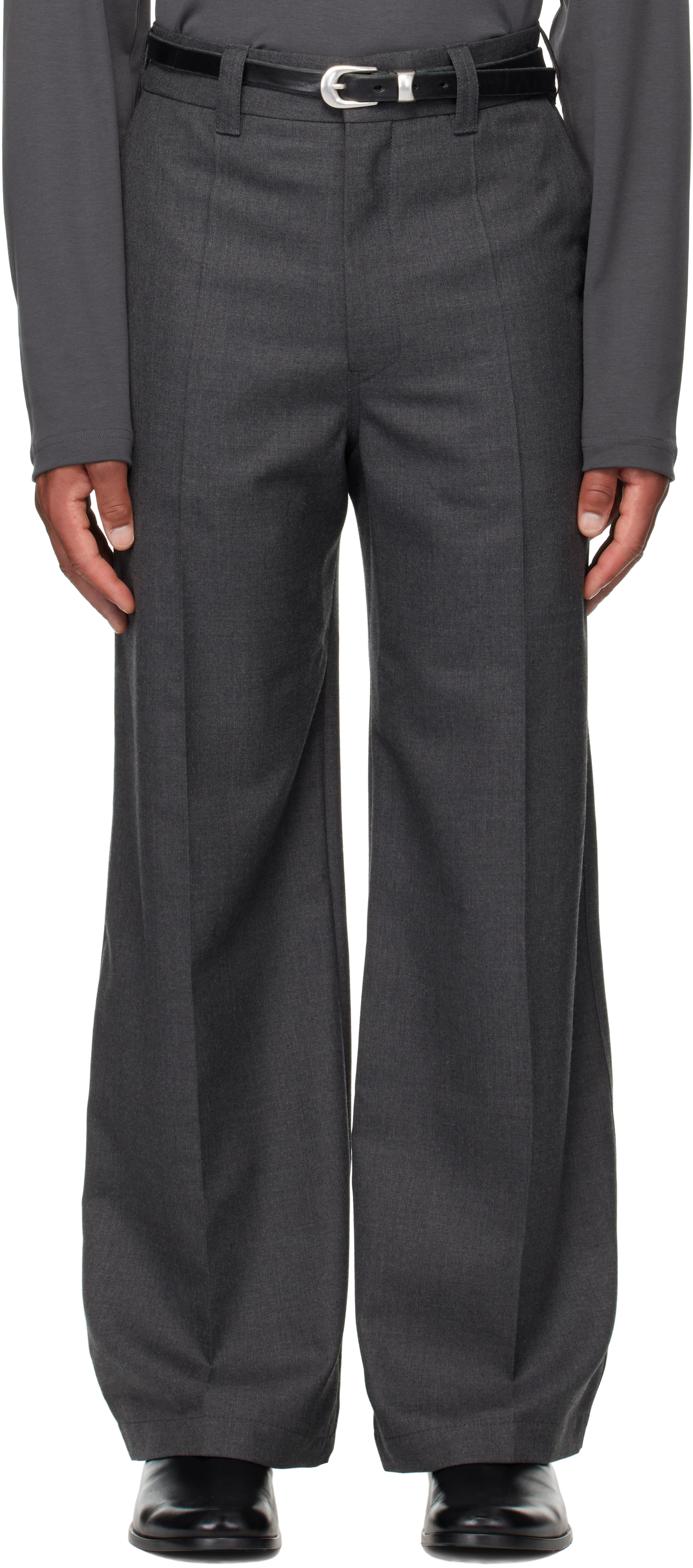 LEMAIRE: グレー ストレート テーラードパンツ | SSENSE 日本